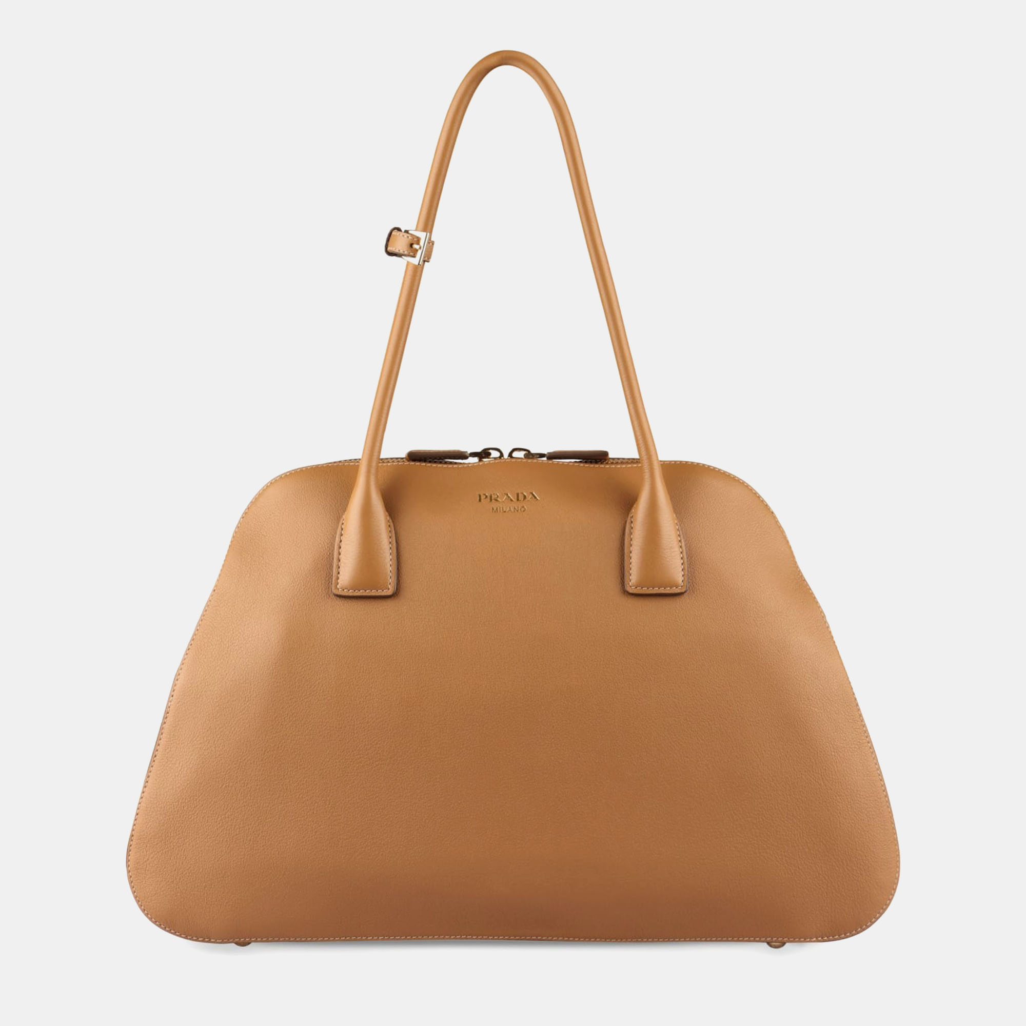 

Prada Brown Leather Tote Bag, Beige