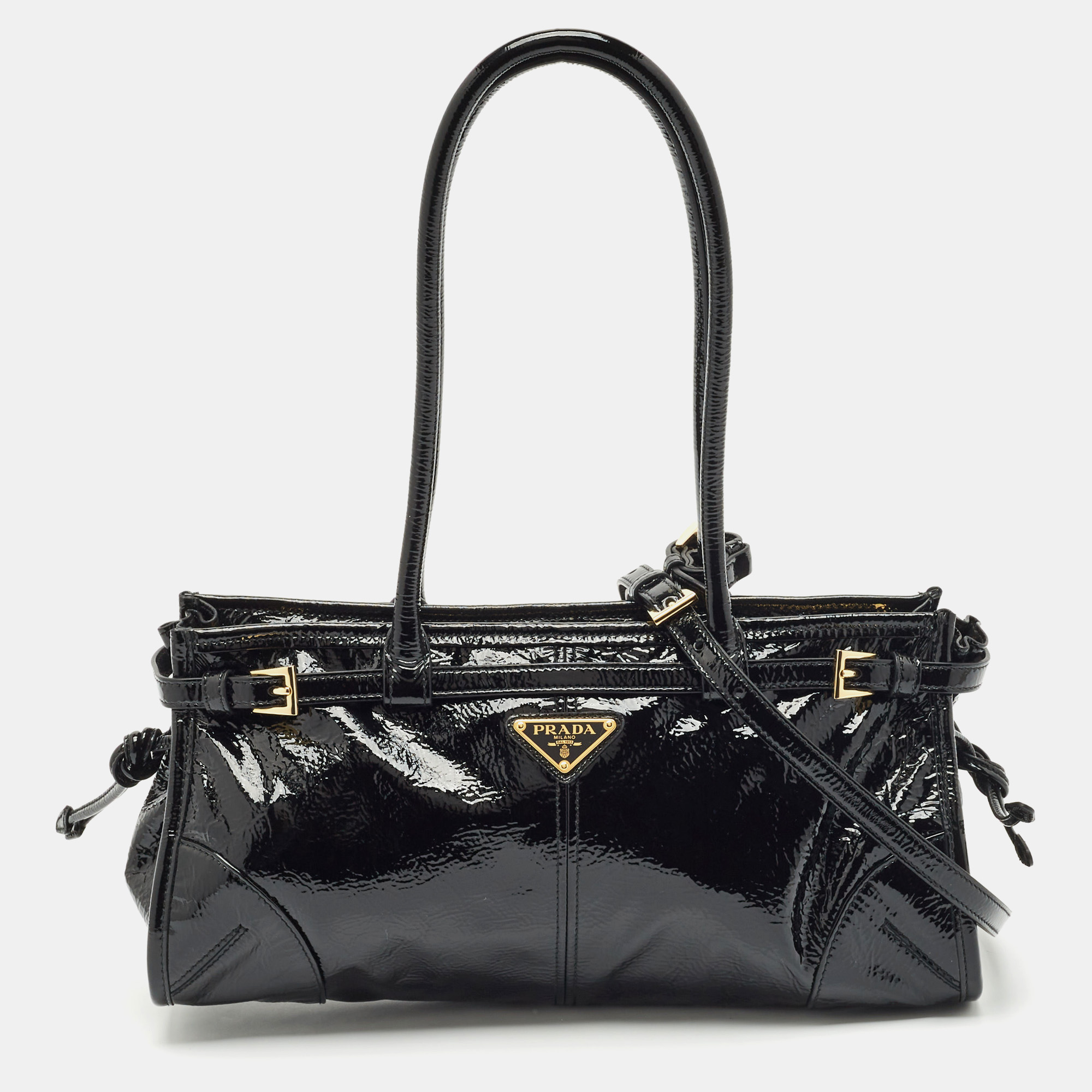 

Prada Black Patent Leather  Bonnie Tote