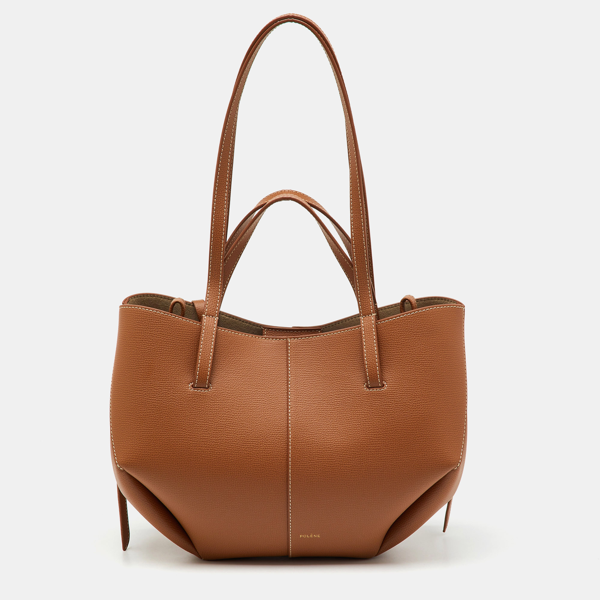 

Polène Brown Leather Mini Cyme Hobo
