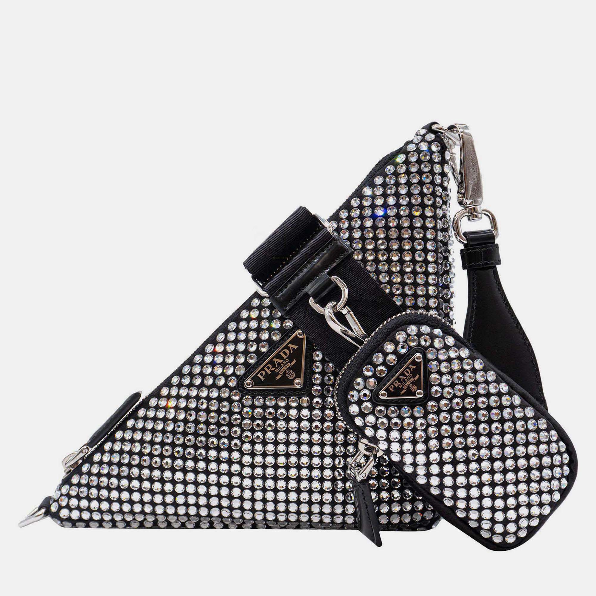 

Prada Triangle Bag Crystals Black Bag