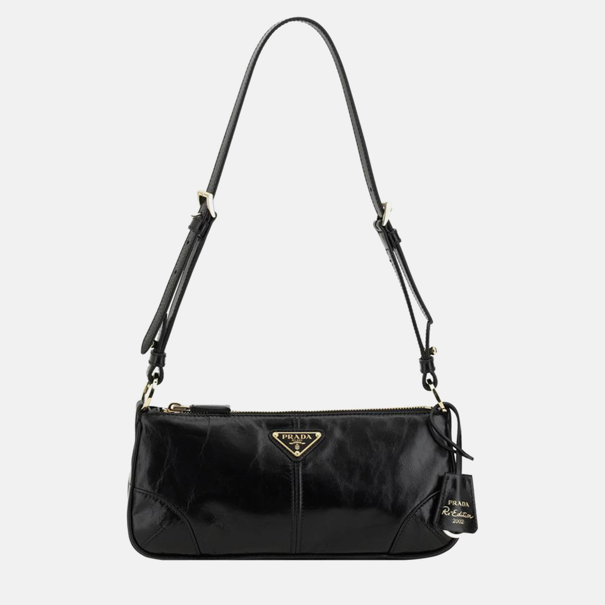Pre-owned Prada Re-edition 2002 Black Nylon Shoulder Bag