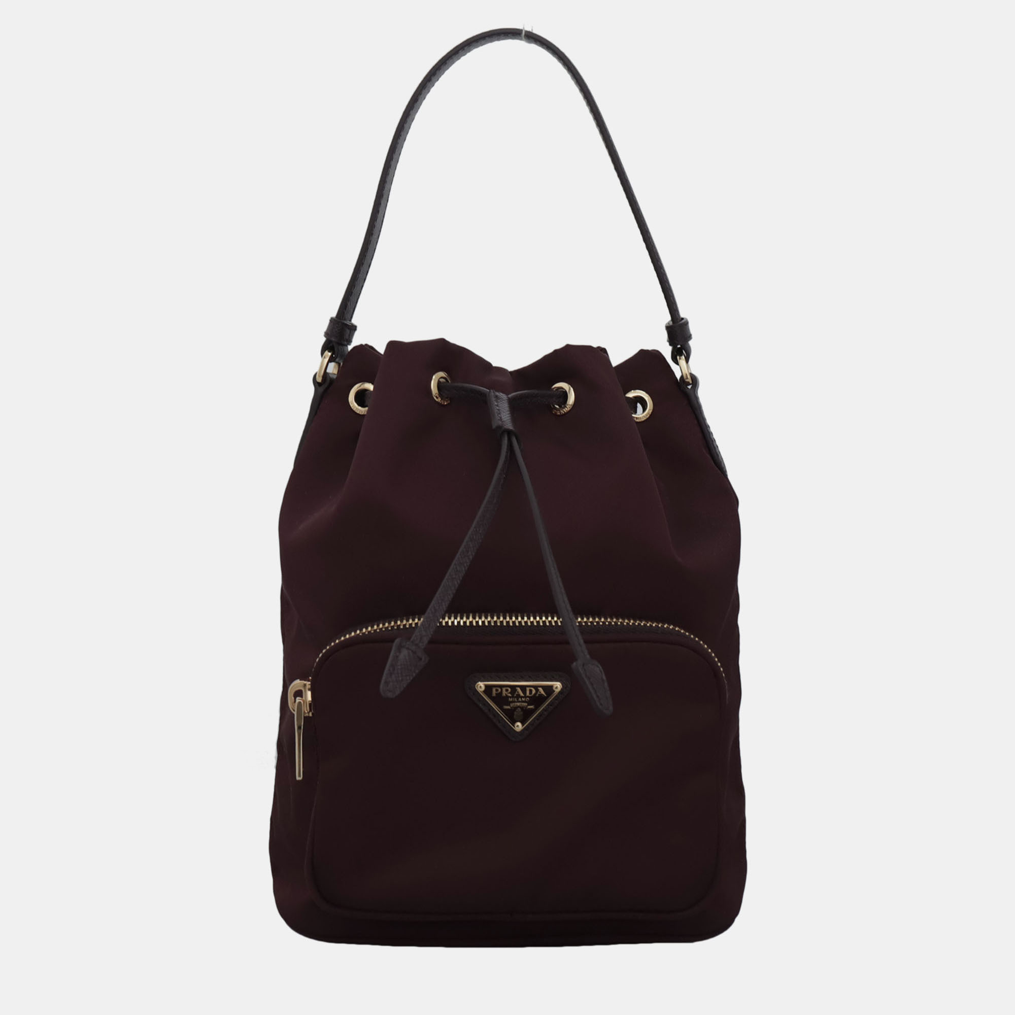 

Re-Nylon Bucket Bag, Burgundy