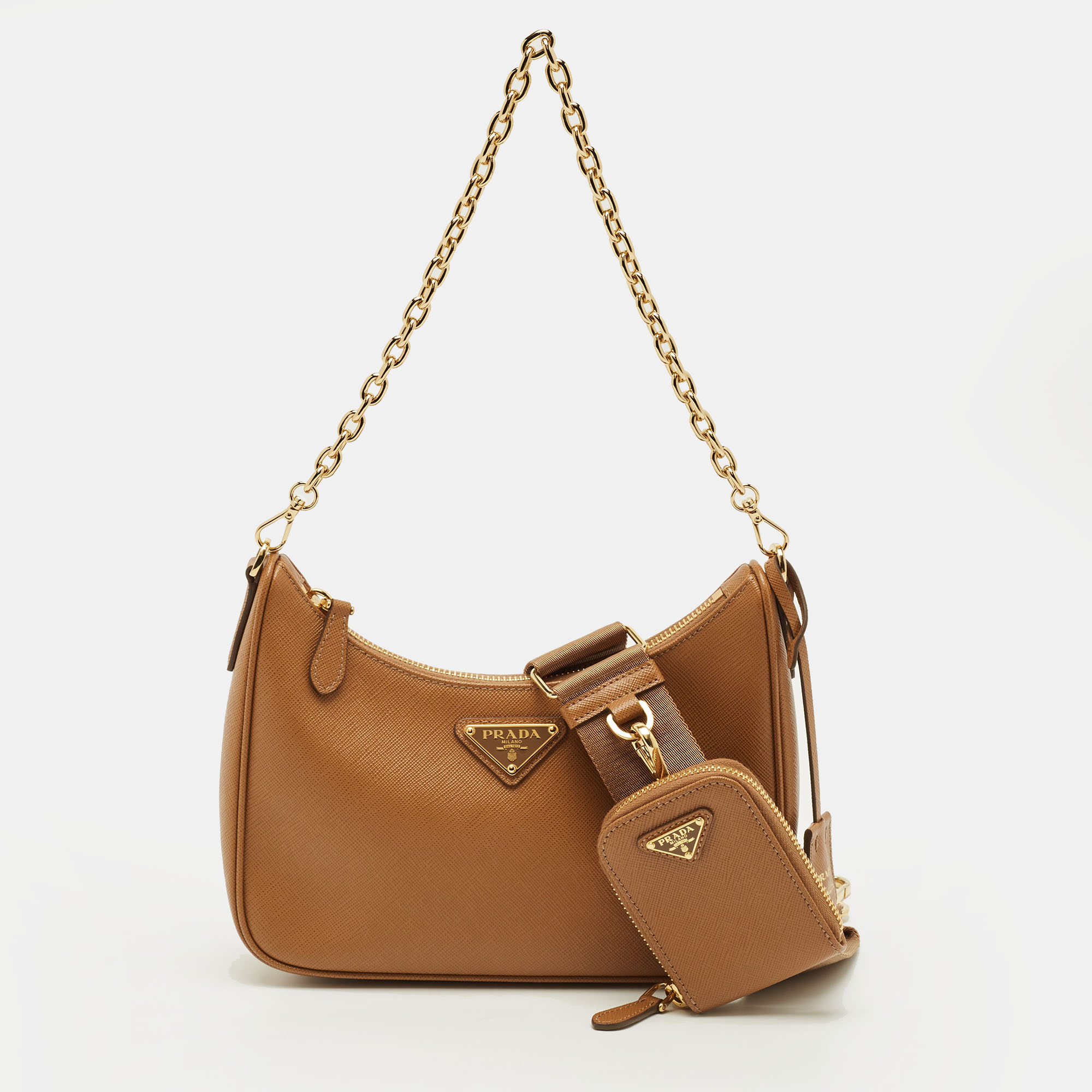 

Prada Re-Edition 2005 Brown Saffiano Leather Shoulder Bag