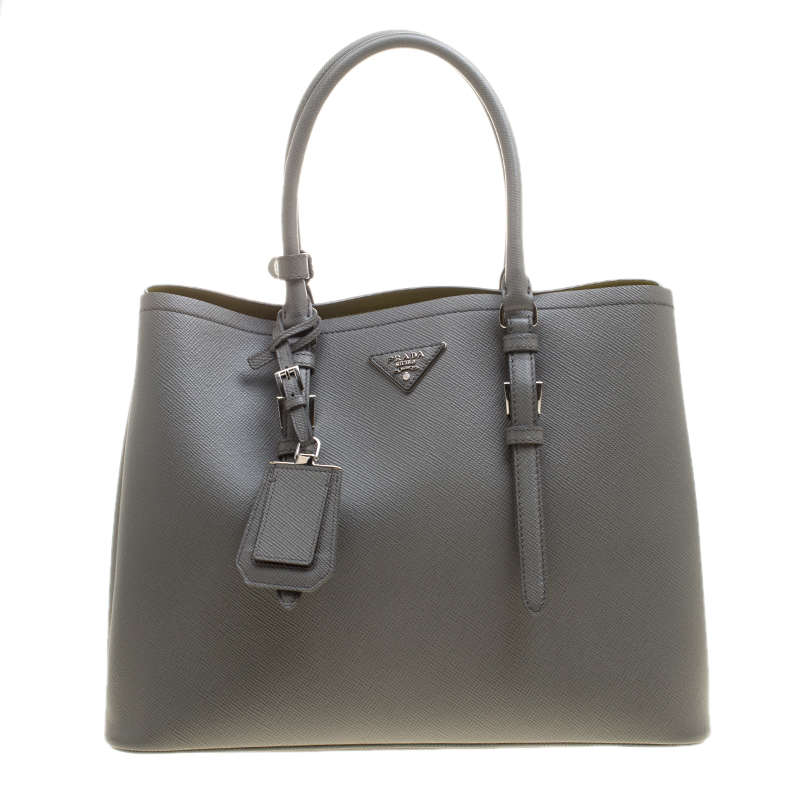 Grey Saffiano Convertible Handbag