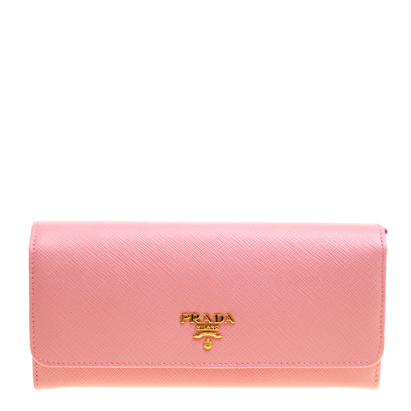 Prada Pink Saffiano Leather Continental Wallet Prada | The Luxury Closet