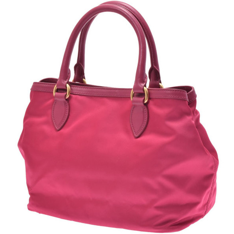 

Prada Fuchsia Nylon and Leather Tote, Pink