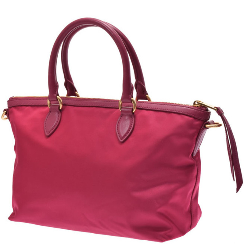

Prada Fuchsia Nylon and Leather Tote, Pink