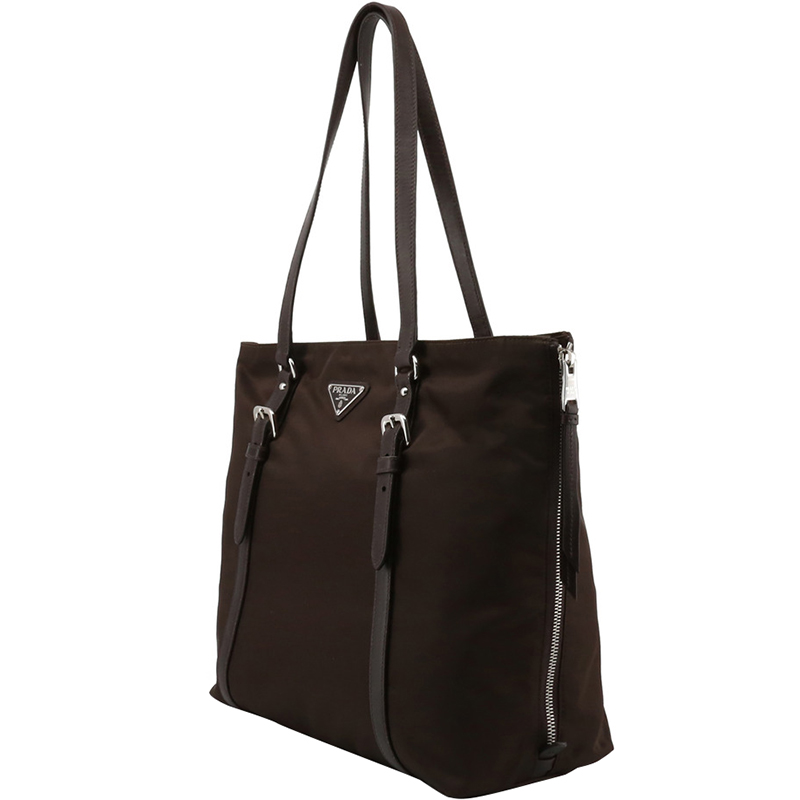 

Prada Caffe Tessuto Nylon and Leather Tote, Black