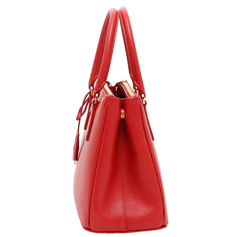 

Prada Red Leather Saffiano Galleria Tote Bag