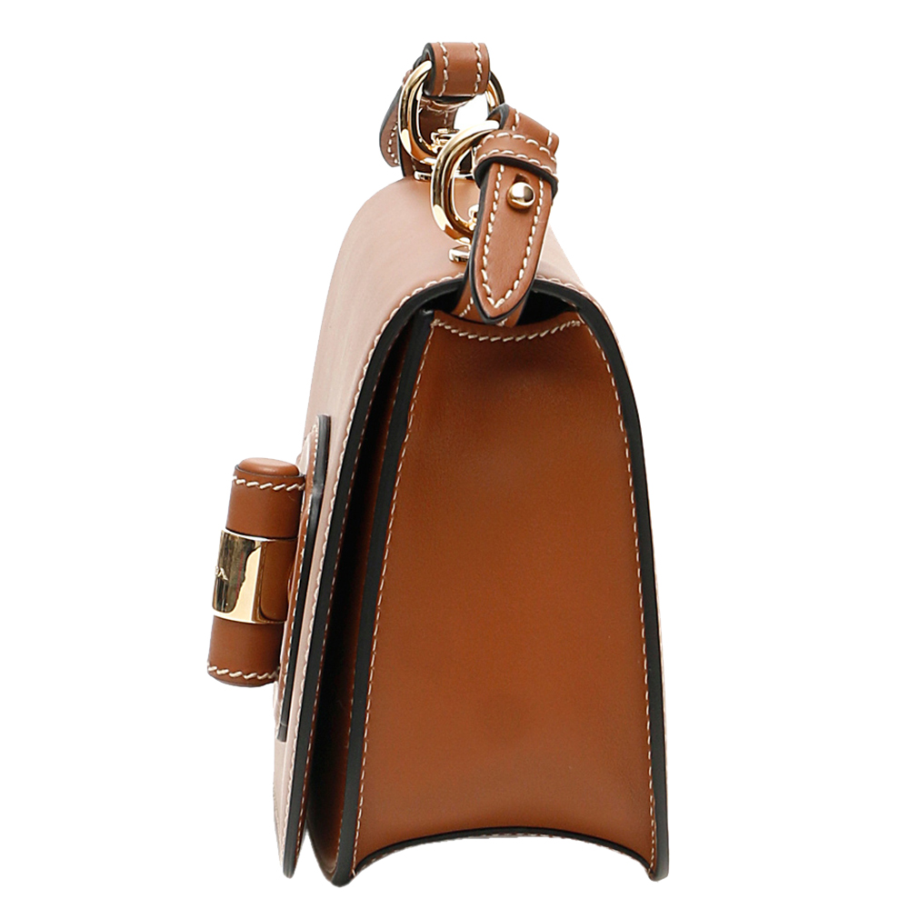 

Prada Brown Leather City Lock Shoulder Bag