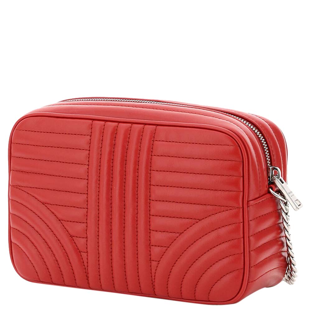 

Prada Black Red Leather Diagramme  Bag