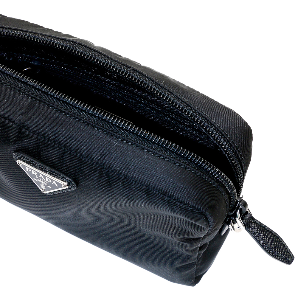 

Prada Black Nylon Cosmetic Wristlet Bag