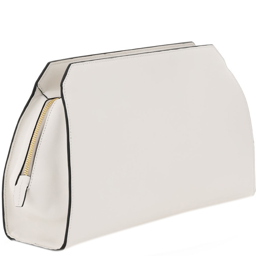 

Prada White City Leather Clutch