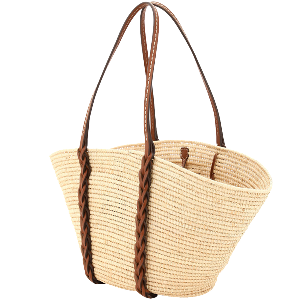 

Prada Beige Woven Raffia Basket Bag
