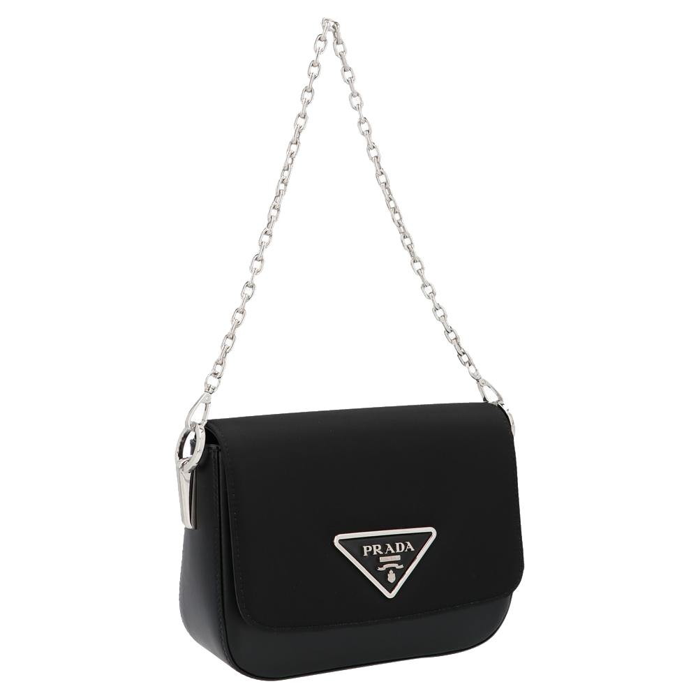 

Prada Black Identity Leather Logo-Plaque Shoulder Bag