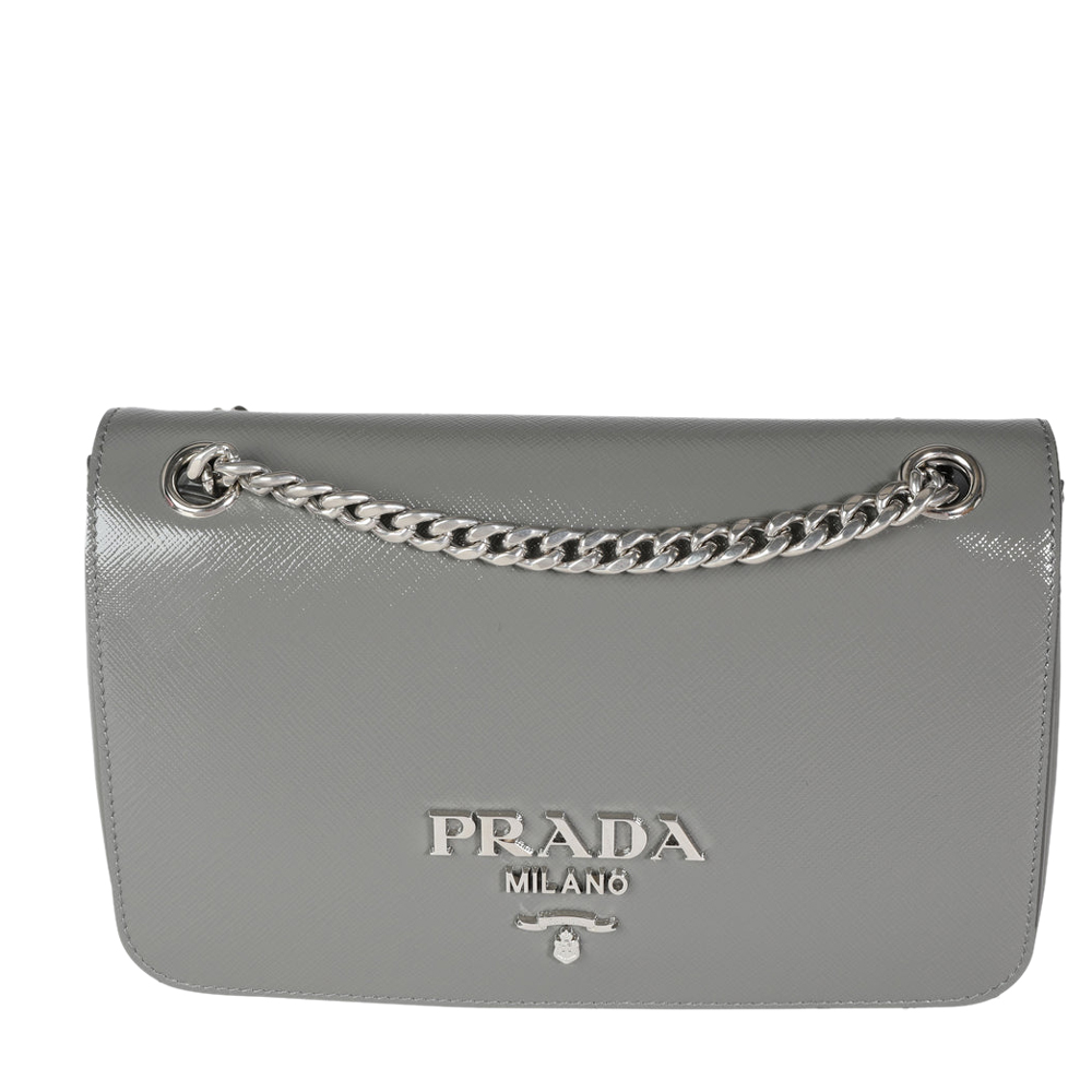 Prada White Saffiano Pattina Crossbody Bag, Luxury, Bags & Wallets