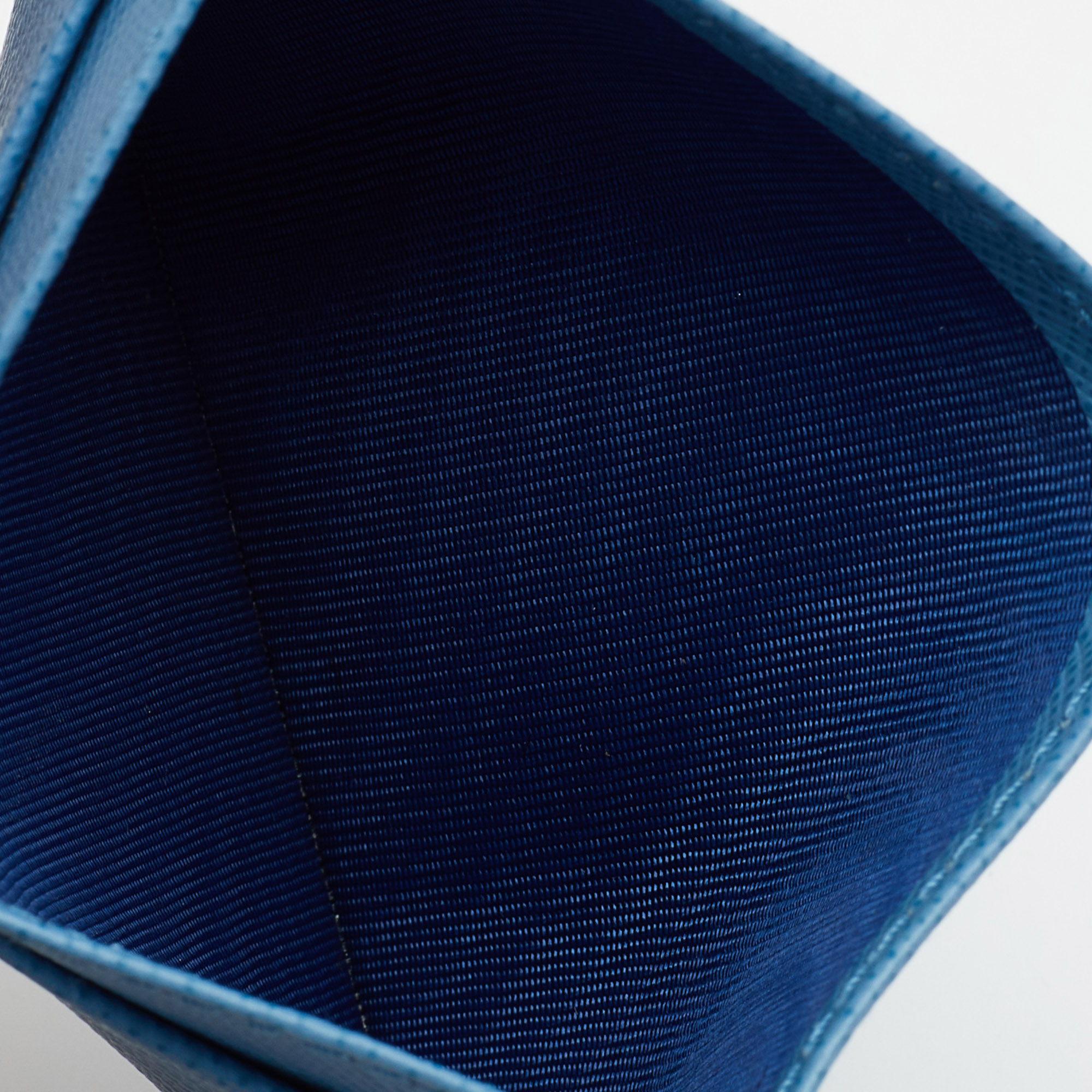 

Prada Blue Saffiano Leather Card Holder