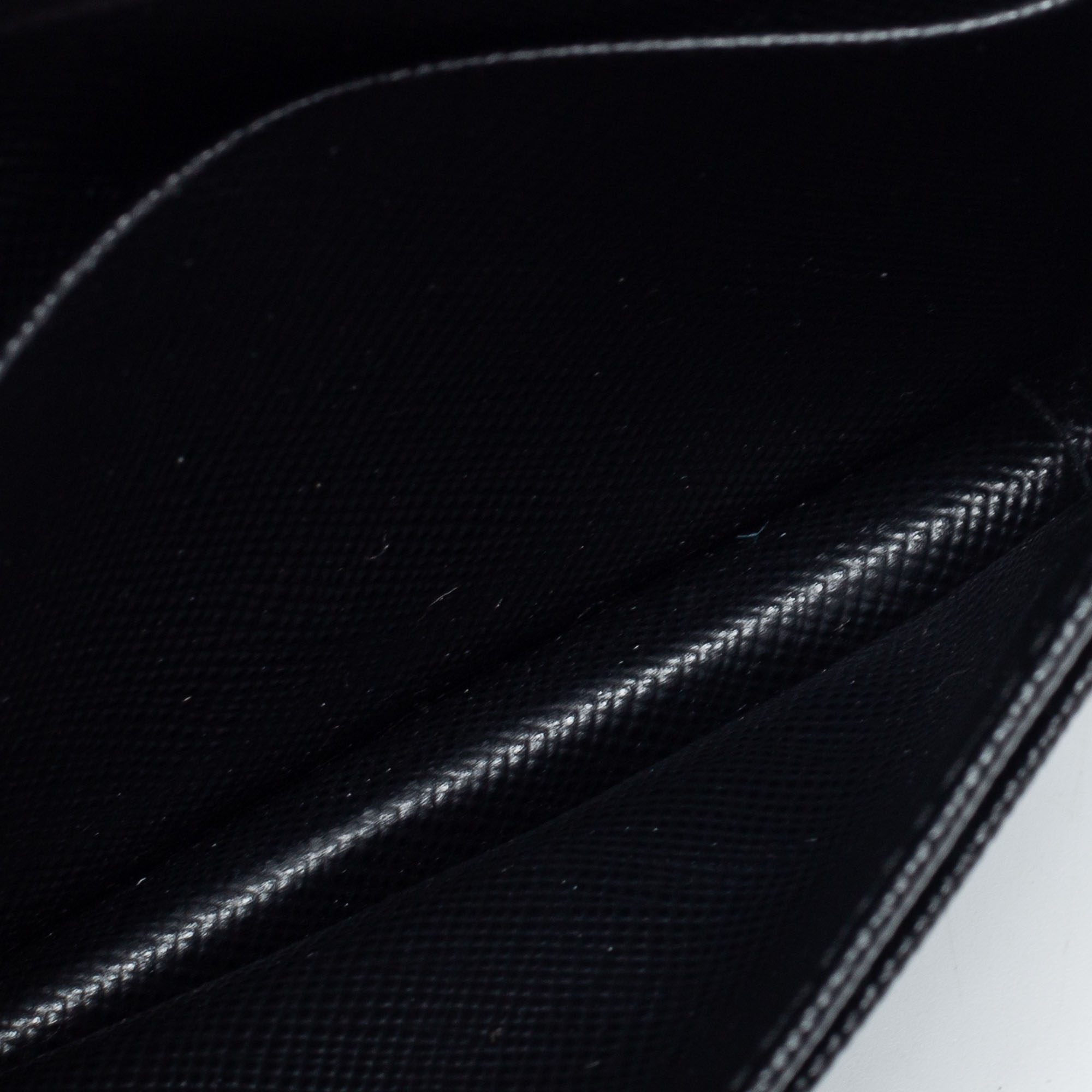 

Prada Black Saffiano Leather Flap Card Holder