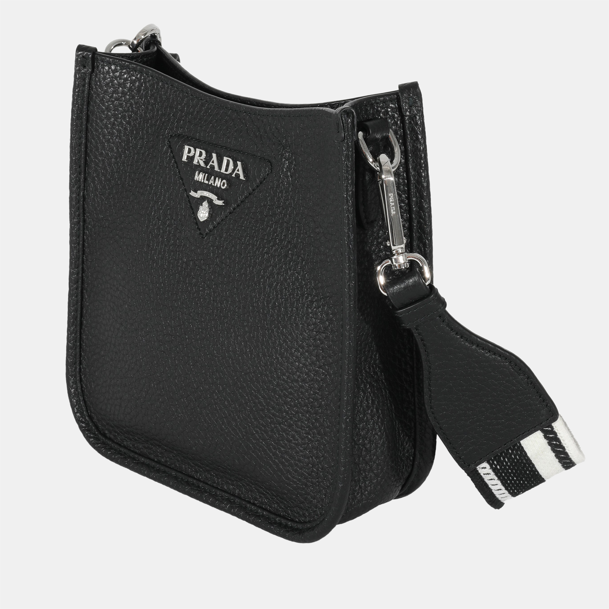 

Prada Black Leather Logo Mini Shoulder Bag