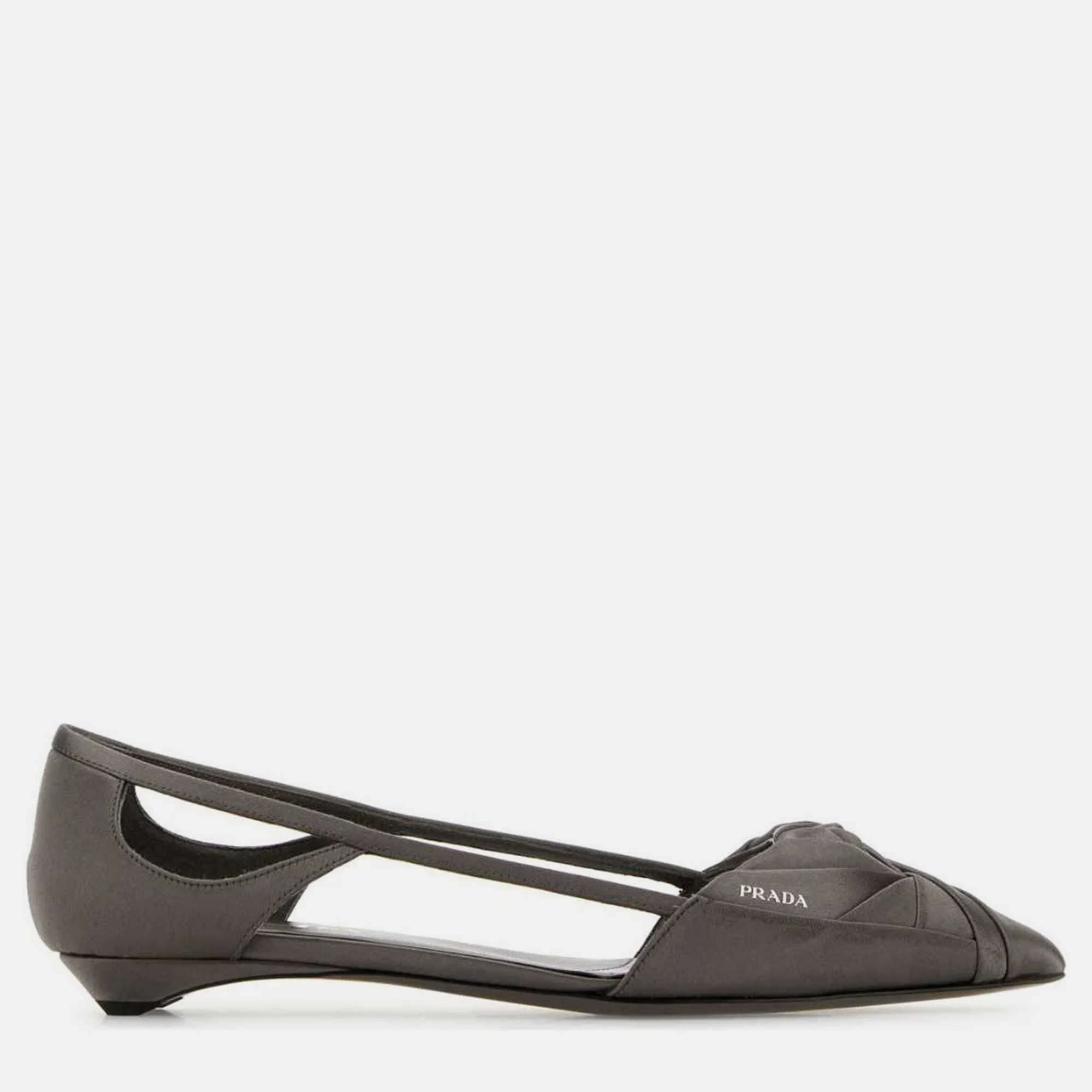 

Prada Dark Grey Satin Ballet Flats Pumps EU