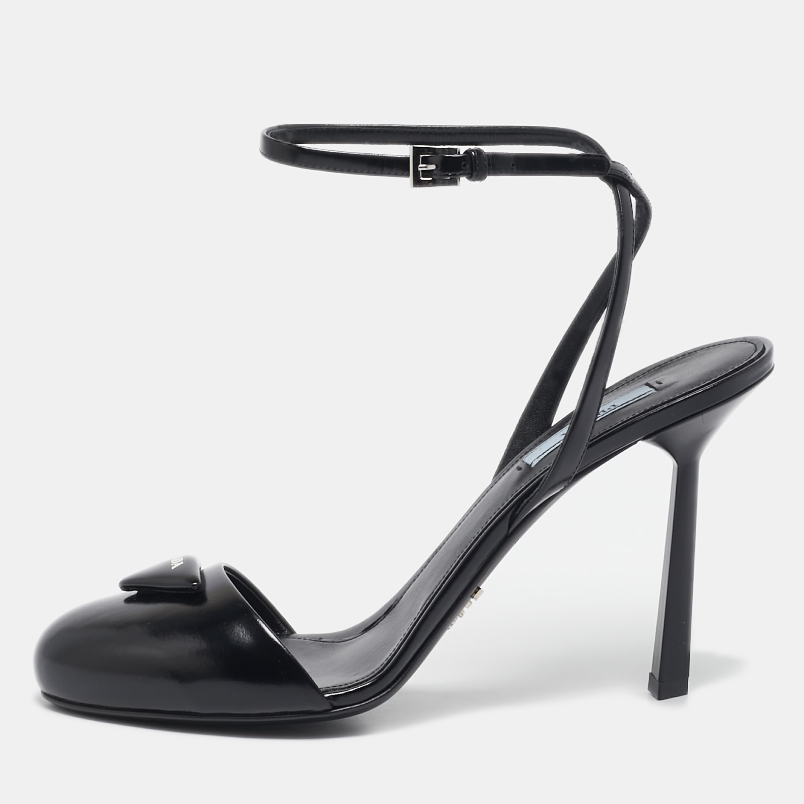 

Prada Black Leather Ankle Strap Sandals Size