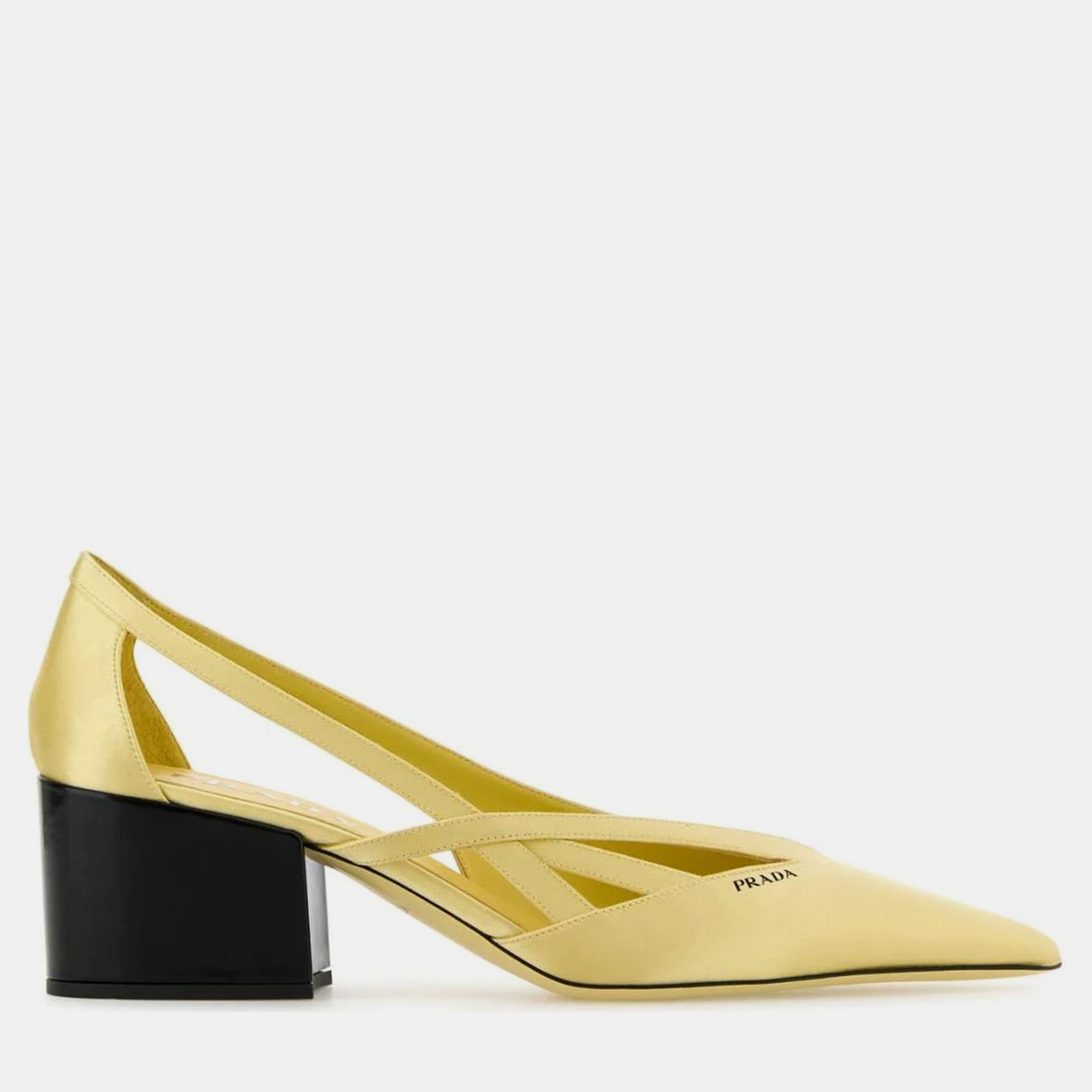 

Prada Pastel Yellow Satin Pumps Women’s