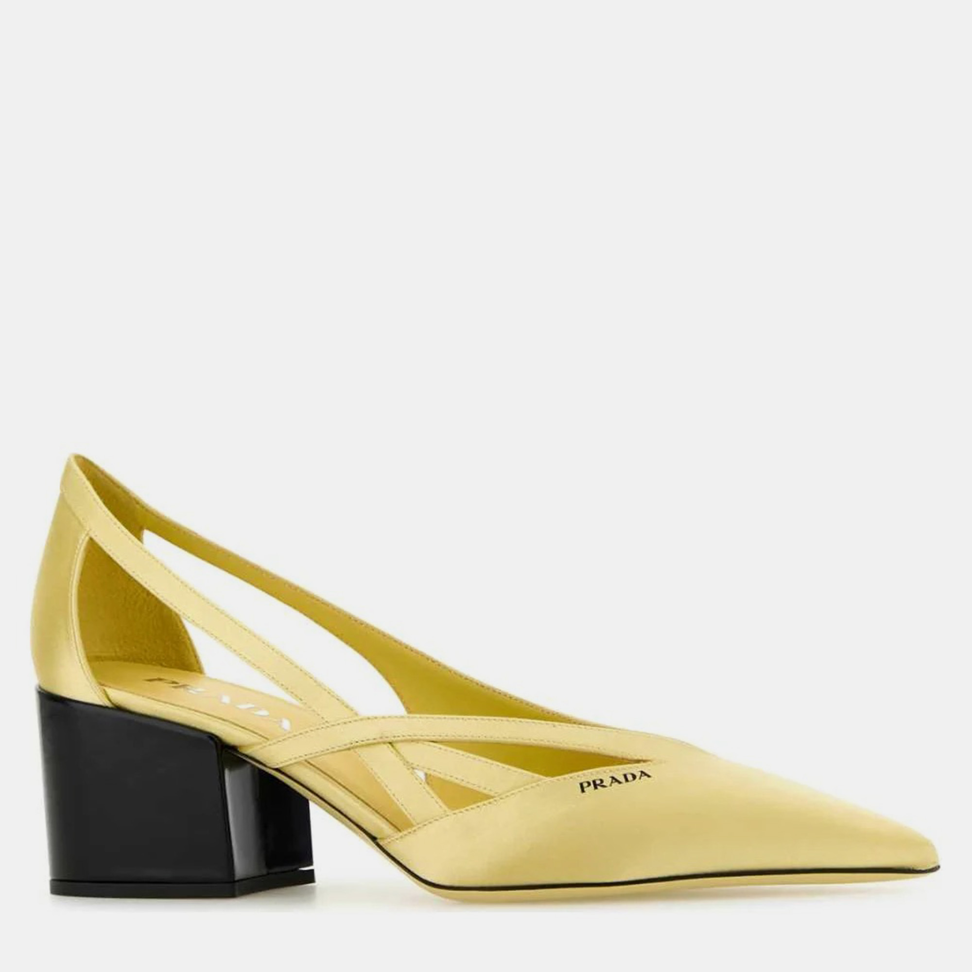 Prada Pastel Yellow Satin Pumps Women’s IT 37 