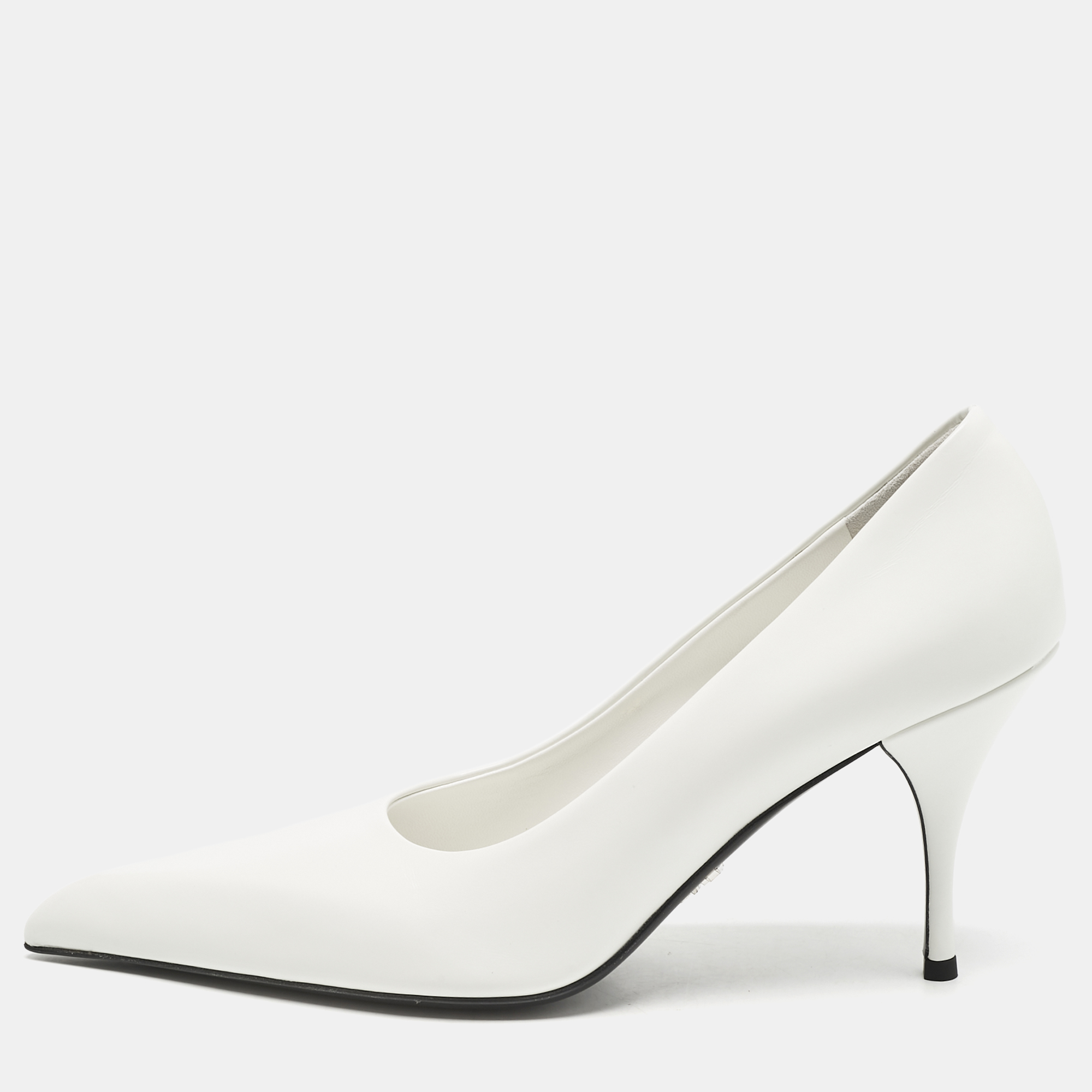 

Prada White Leather Pointed Toe Pumps Size