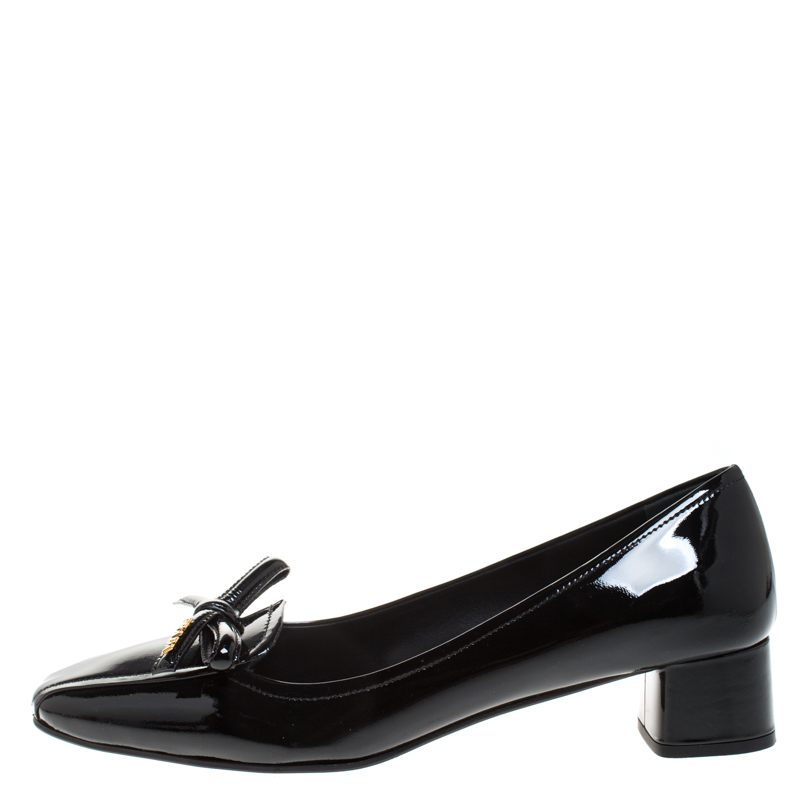 

Prada Black Patent Leather Bow Ballet Pumps Size