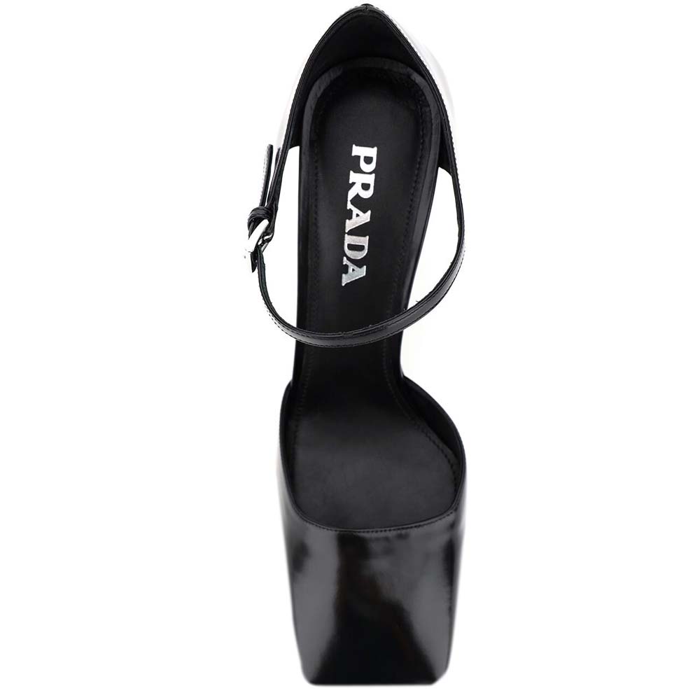 

Prada Black Square-toe Leather Mary Jane Pumps Size IT