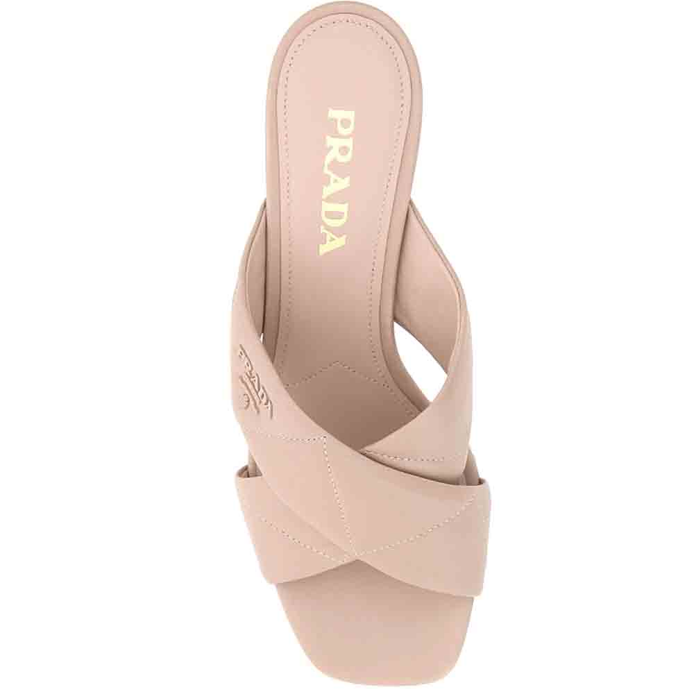 

Prada Pink Quilted Nappa Leather Heel Sandals Size IT