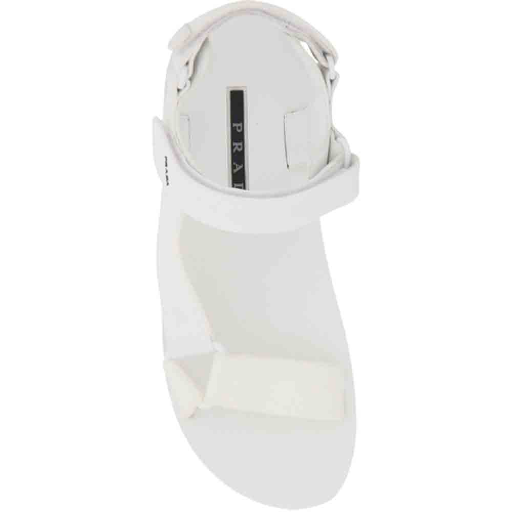 

Prada White Logo-embroidered Nomad Sandals Size IT