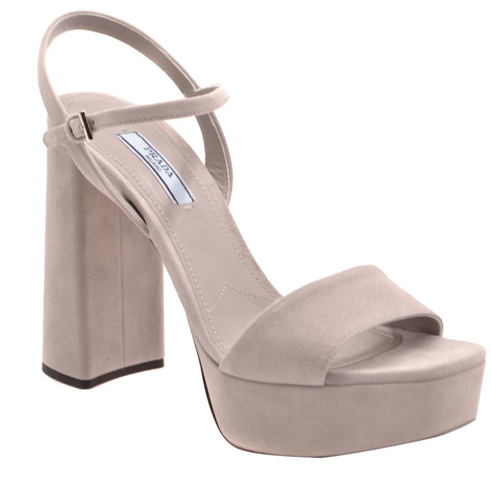 

Prada Brown suede Block Heel Platform Sandals Size EU