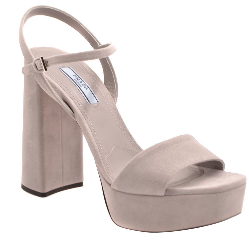 

Prada Pink Suede Ankle Strap Block Heel Platform Sandals Size EU