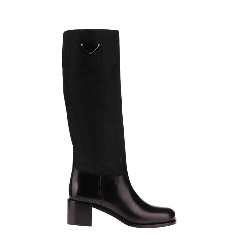 

Prada Black Leather Calf Length Boots Size EU