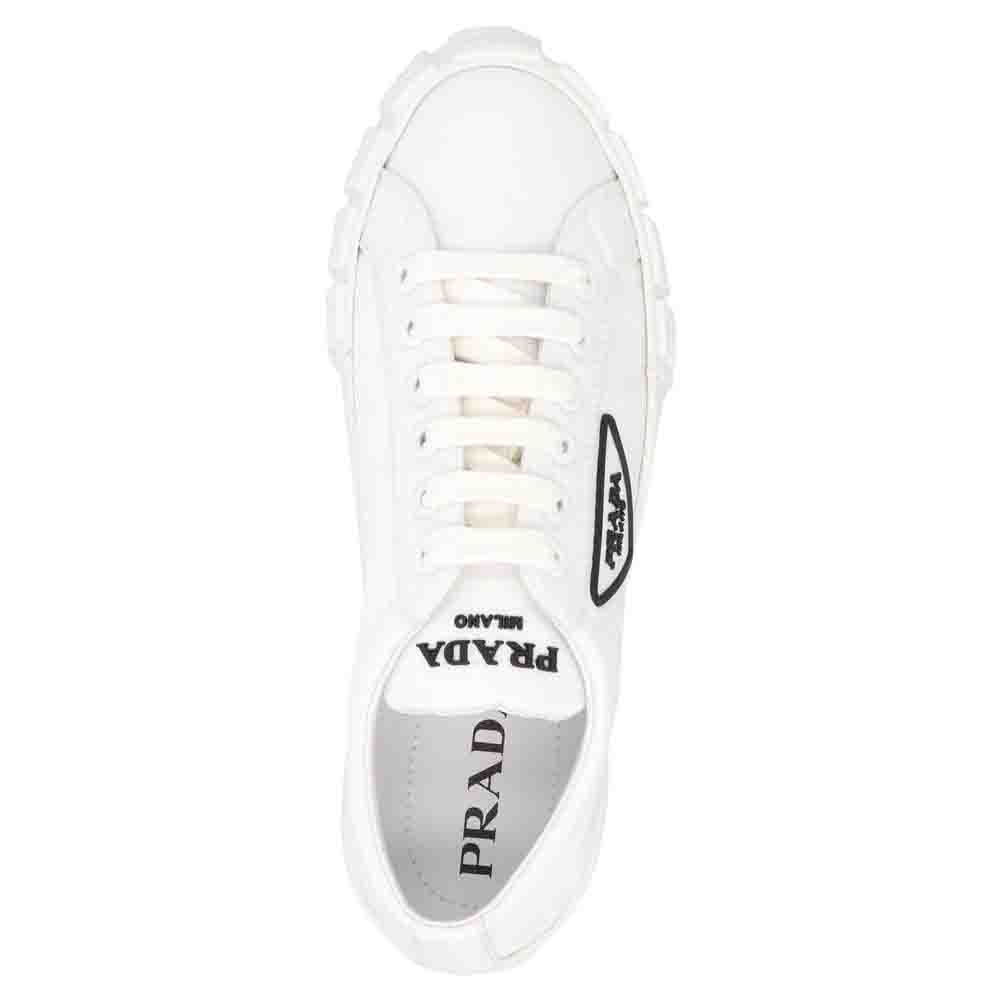 

Prada White Re-Nylon Gabardine Wheel Sneakers Size EU