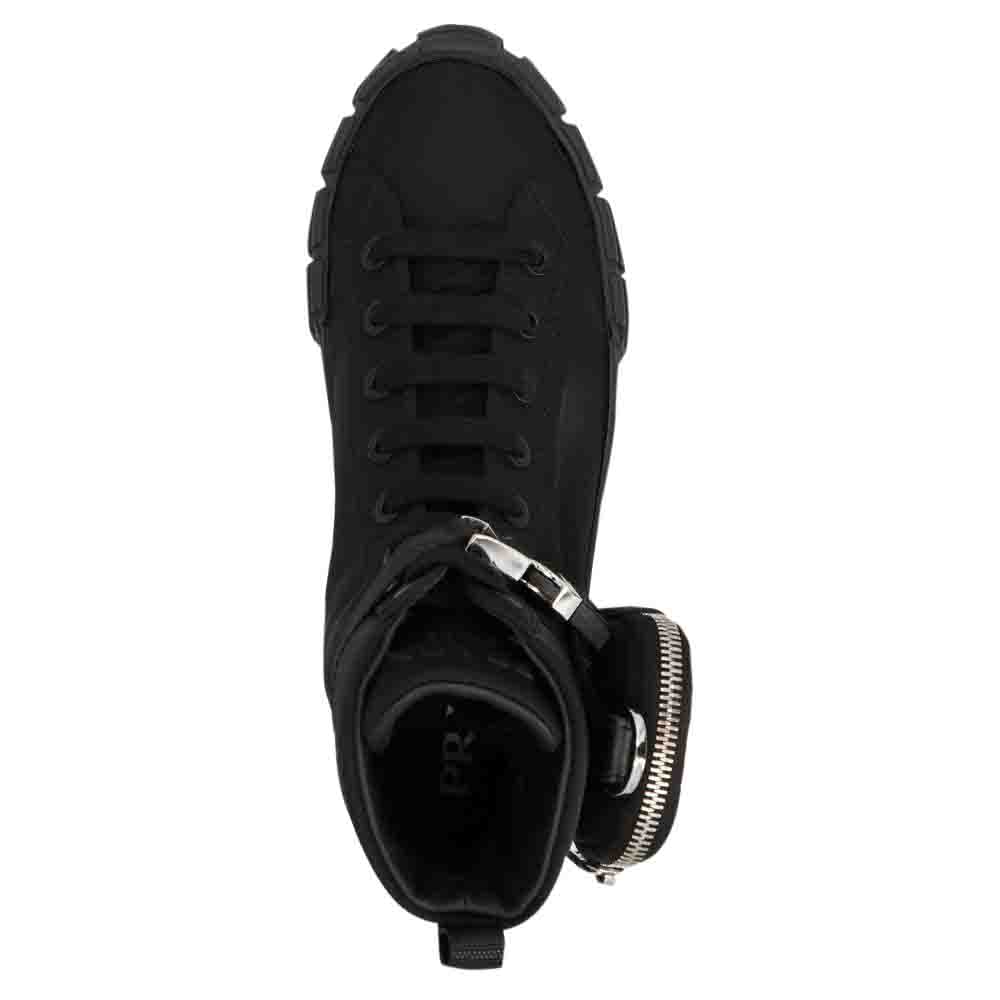 

Prada Black Re-Nylon Wheel High-Top Sneakers Size EU