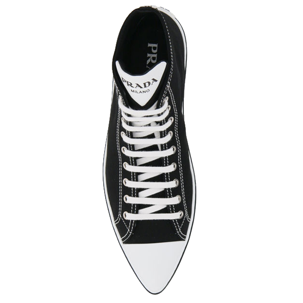 

Prada Black Cotton canvas High Top Sneakers Size IT