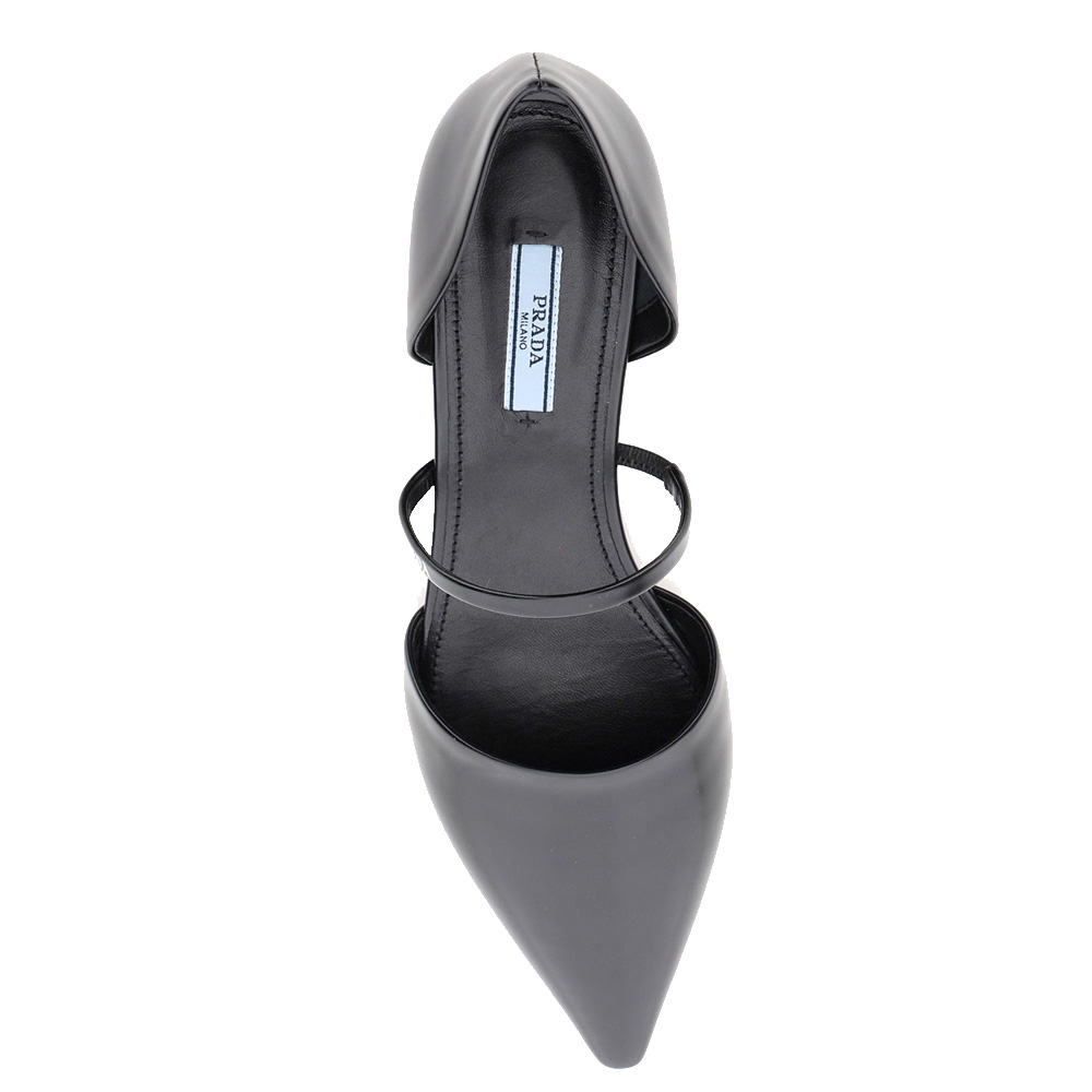 

Prada Black Leather Flat Sandals Size EU
