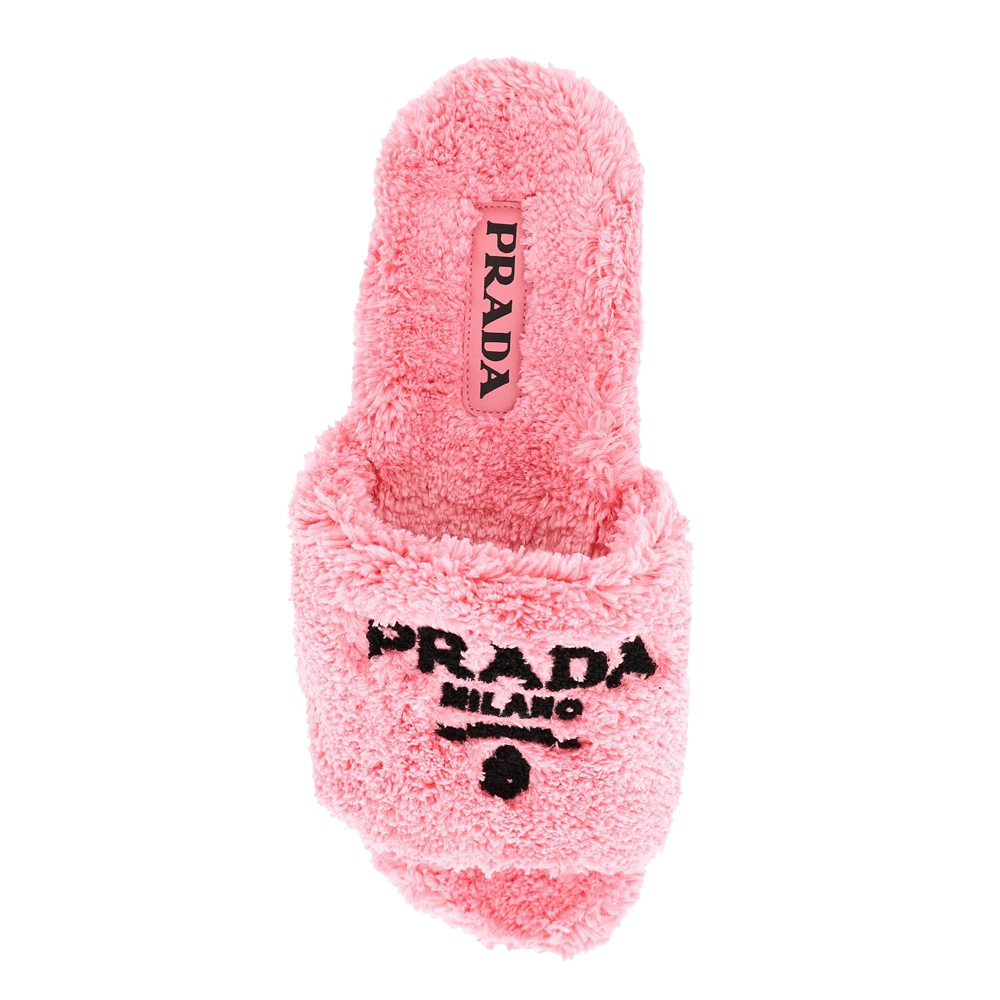 

Prada Pink Terry Cloth Slides Size EU