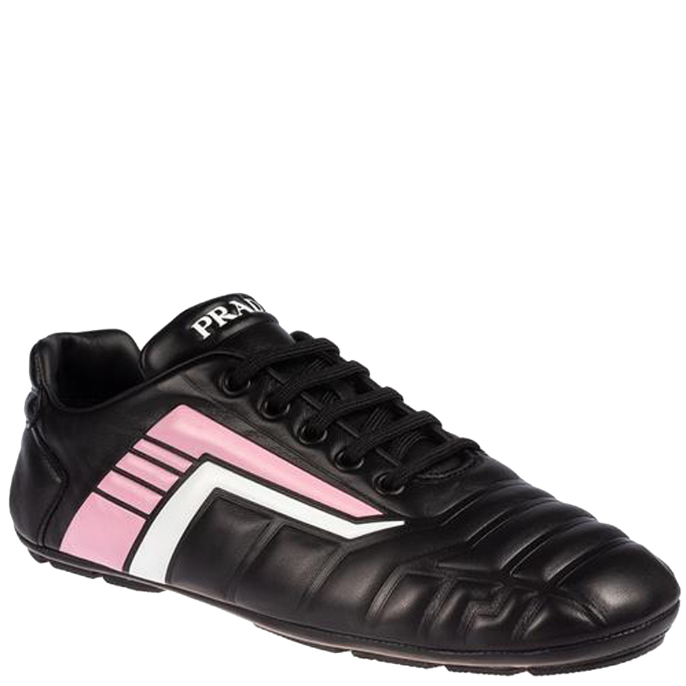 

Prada Black Leather Rev Sneakers Size EU