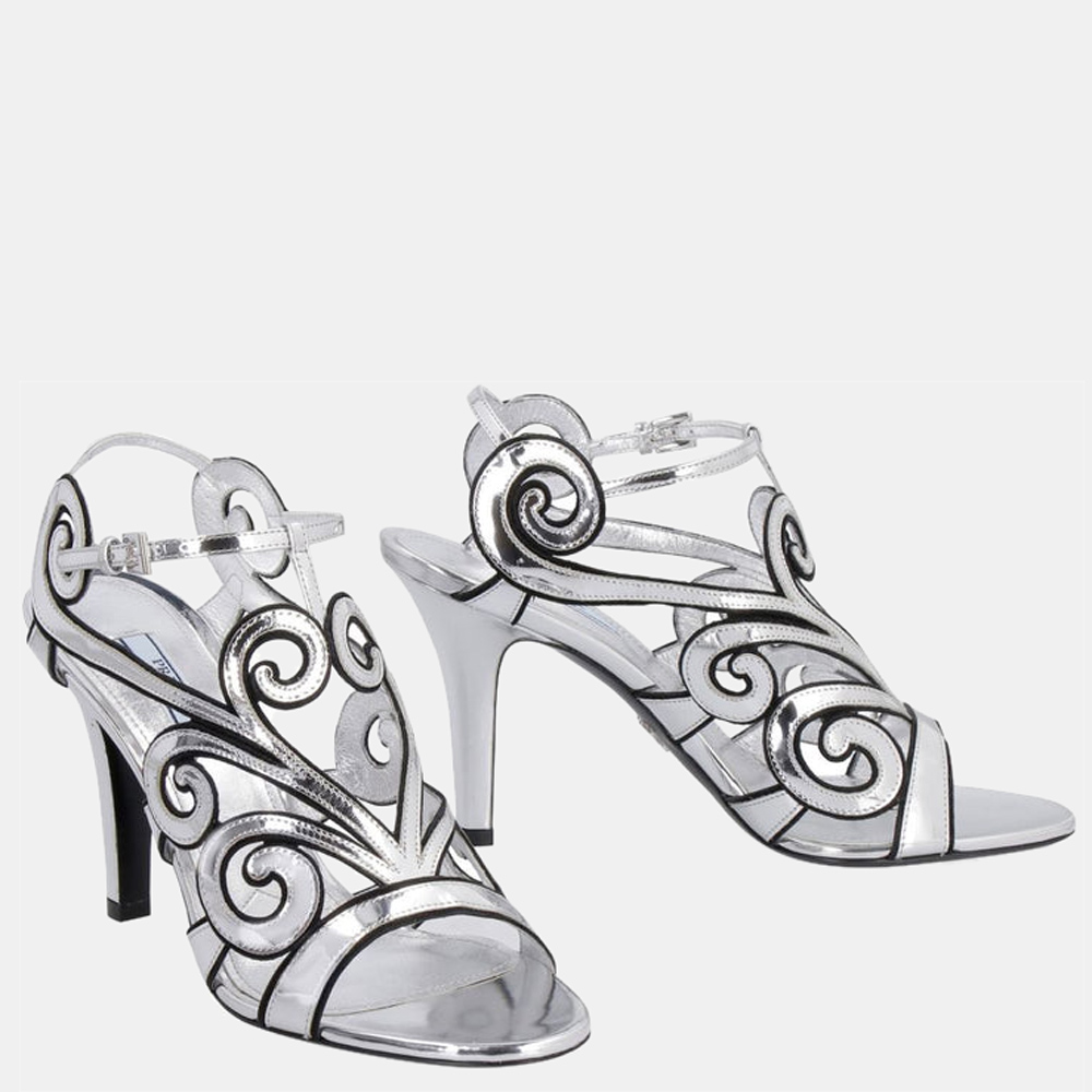 

Prada Metallic Leather Sandals Size EU