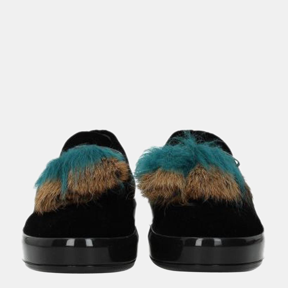 

Prada Black Velvet Slip On Loafers Size US 8