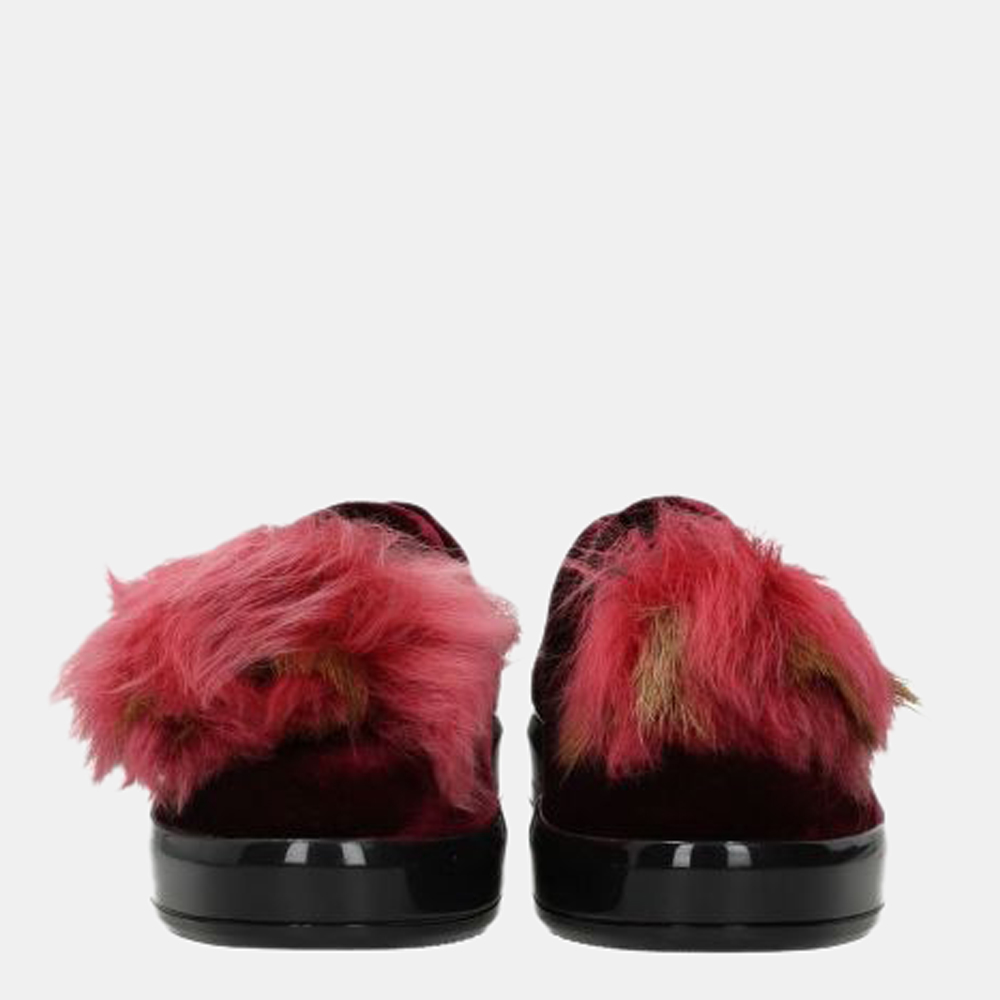 

Prada Red Velvet Slip On Loafers Size US 8