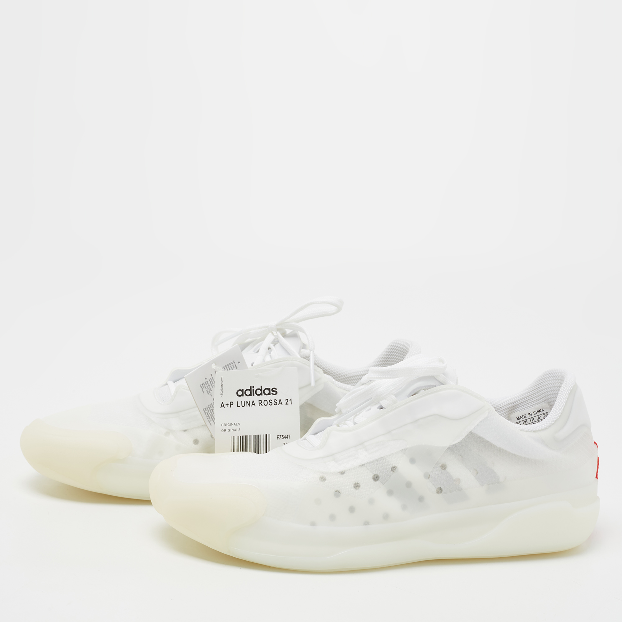 

Prada x Adidas White/Grey PVC Lace Up Sneakers Size 41 1/3