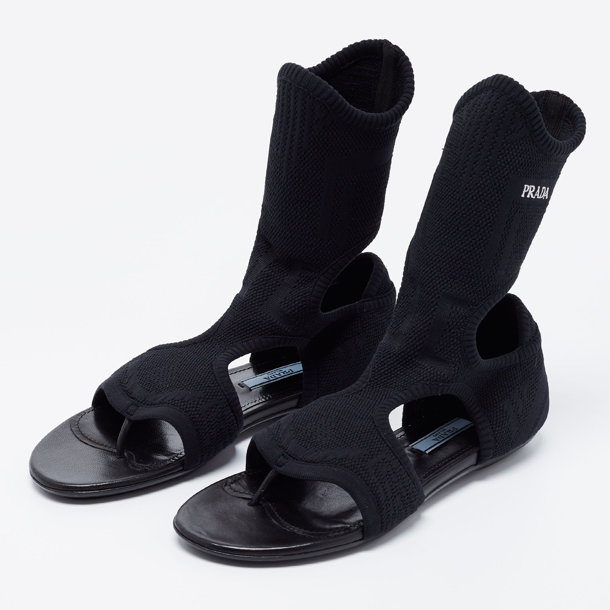 

Prada Black Stretch Fabric Sock Sandals Size