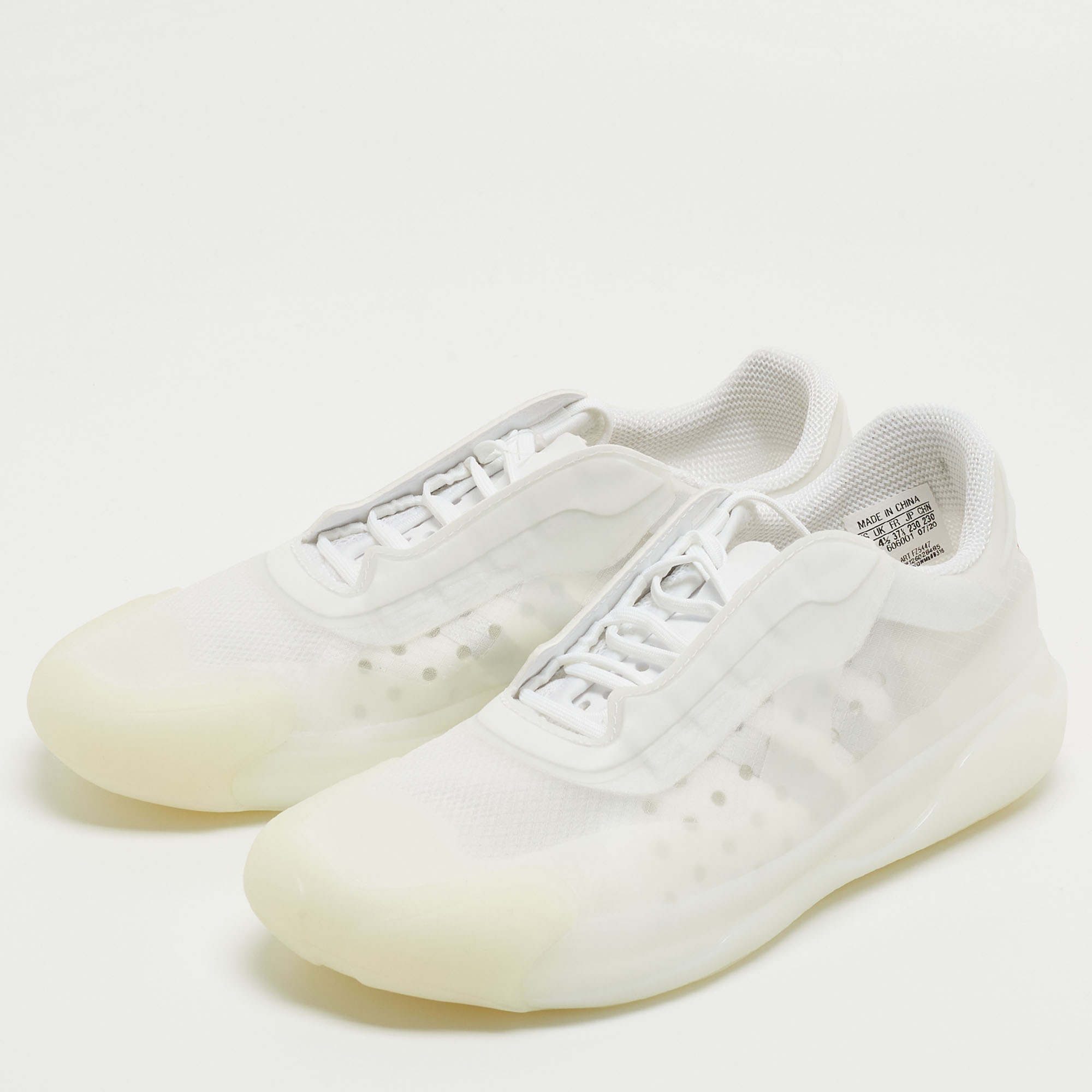 

Prada x Adidas White Mesh and Lace Up Sneakers Size