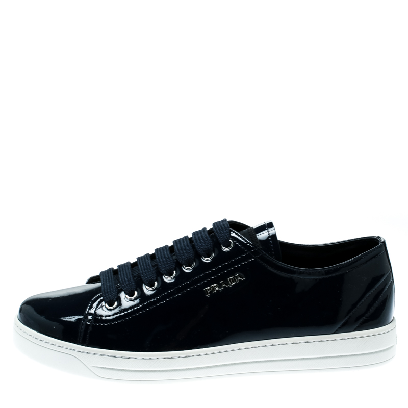 

Prada Sport Oxford Blue Patent Leather Sneakers Size