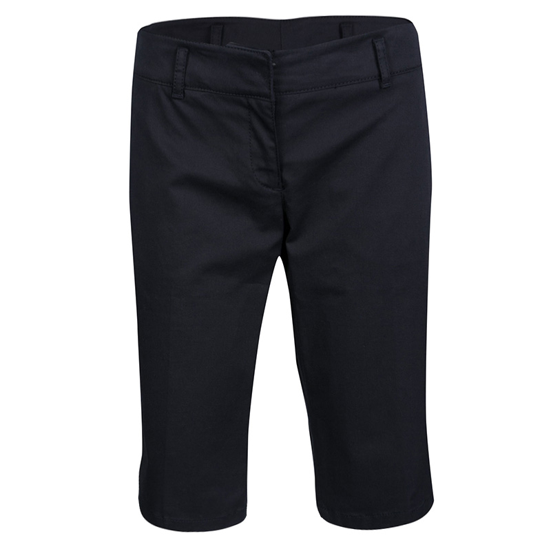 Pre Owned Prada Sport Navy Blue Cotton Fitted Bermuda Shorts M