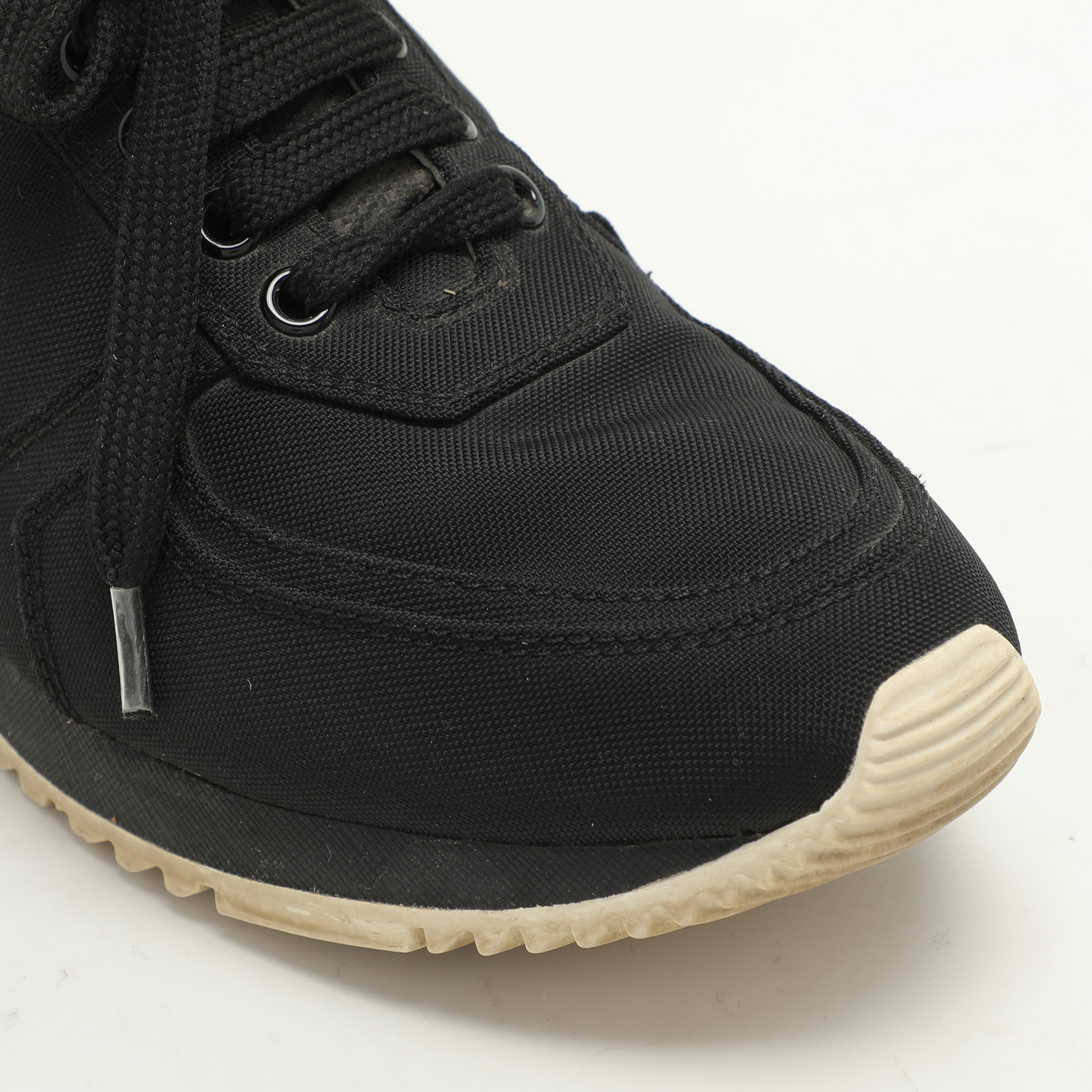 Prada Sport Black Nylon Low Top Sneakers Size 39 